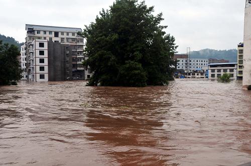 四川南充遭遇暴雨袭击 消防紧急营救被困群众--中国年鉴