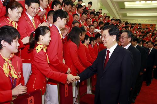胡锦涛等会见中国体育代表团成员--年度总结
